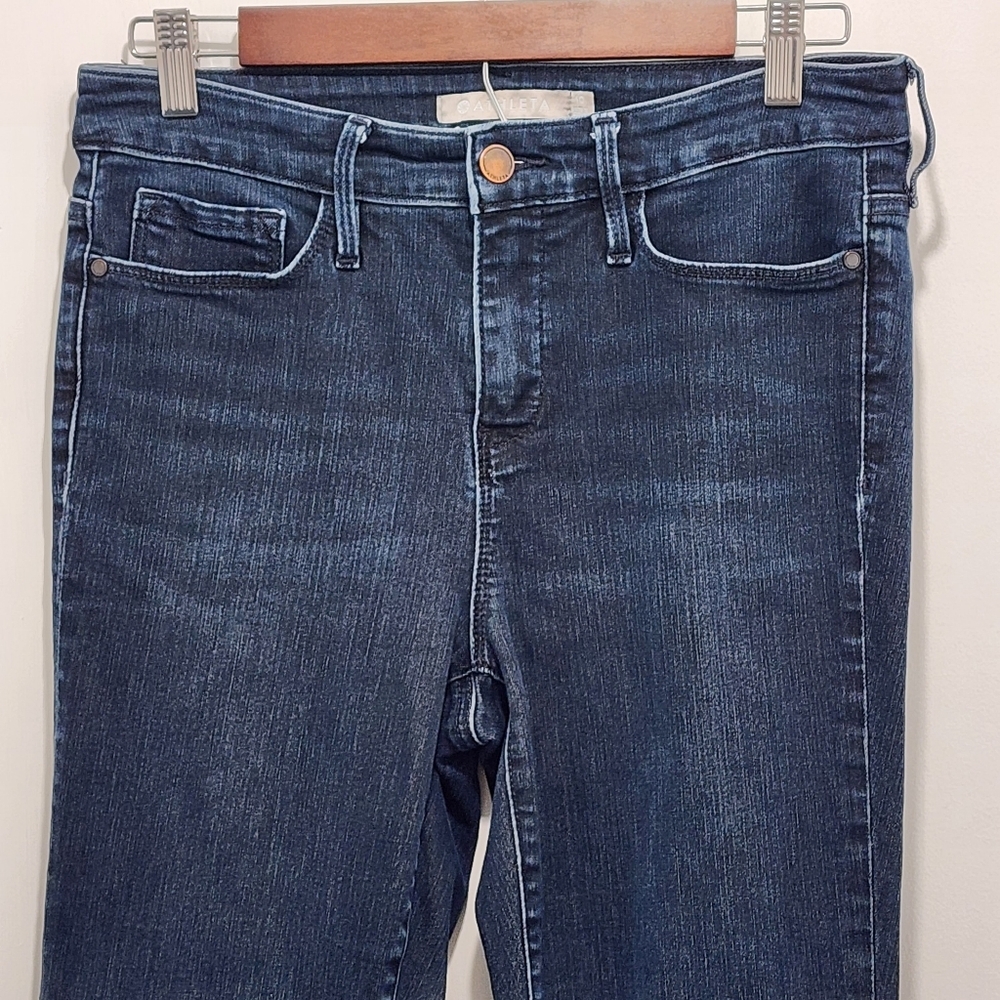 Athleta Sculptek‎ Skinny Jeans Dark Wash Women's Size 10 - Picture 2 of 11